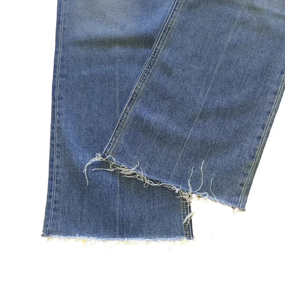 GRLFRND Hannah distressed high waist cropped blue jeans in Fly High Size 29 NEW - Picture 6 of 8